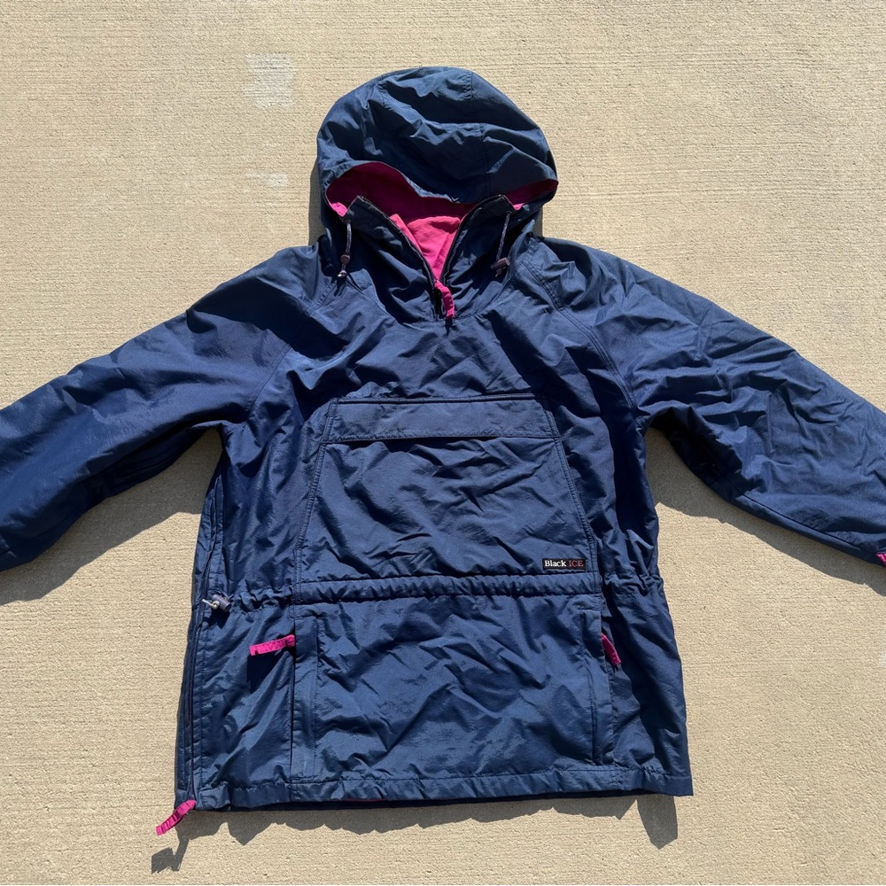 Black Ice Vintage Nylon Windbreaker Quarter Zip Pullover Womens Large